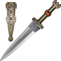 Römerdolch mit Scheide in goldfarben