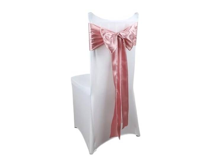Stuhlschleifen für Hochzeiten 10/50PCS Hochzeit Satin Stuhl Schärpen Einstellung Grün Bögen Bänder for Bankett Party Gang Band Dekor(Dusty pink,50pcs)