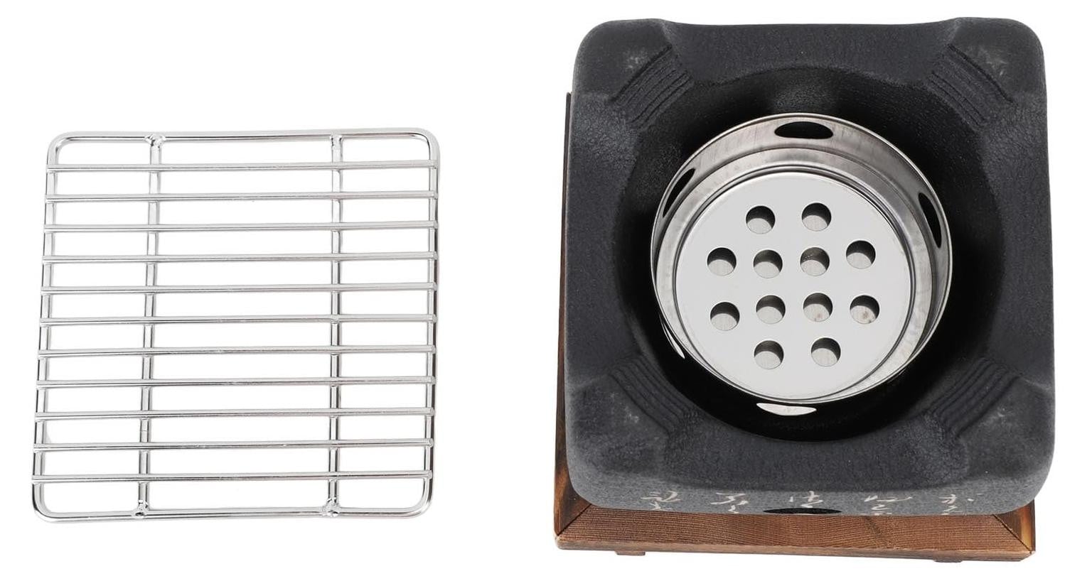 Merkloze Japanse Mini Houtskool Tafelgrill met Houten Basis voor Buiten
