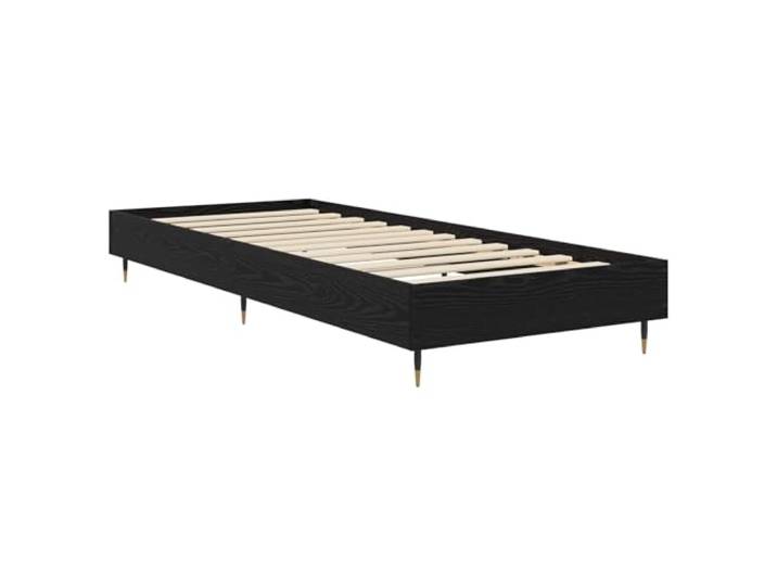 KTHLBRH Bettgestell Eiche Schwarz 80 x 200 cm Technisches Holz, feste Lattenroste, rechteckiges Design, Traglast 140 kg