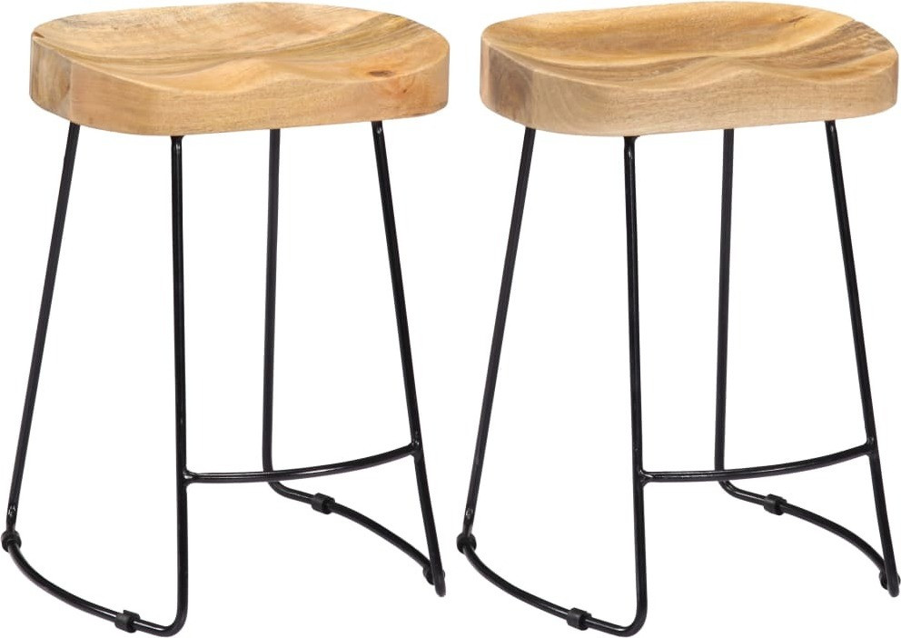 Maison Exclusive Gavin barkruk, 2 stuks, massief mangohout