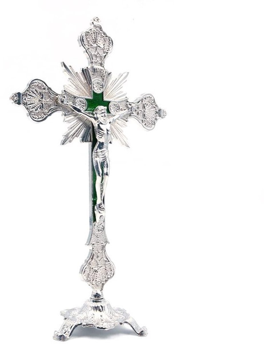 Beeld van Jezus Christus aan het Kruis - Gedetailleerd Crucifix voor op Tafel