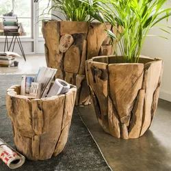die Faktorei »Rustic« Teak Holztopf 40x40 cm
