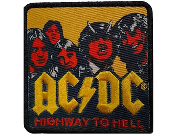 Rock Off AC/DC Highway To Hell Horns Officiële Geweven Patch