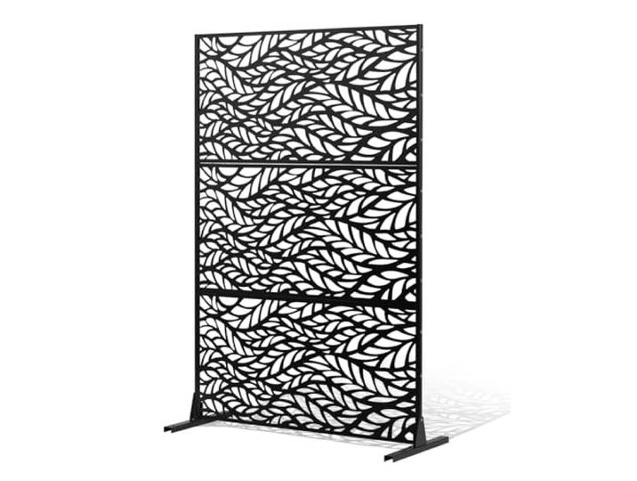 VEVOR Paravent, 120x50,8x183 cm, Sichtschutzwände & -paneele für den Außenbereich, freistehende Trennwand mit Ständer, dekorativer Raumteiler für Balkon, Terrasse, Innenbereich, Schwarz
