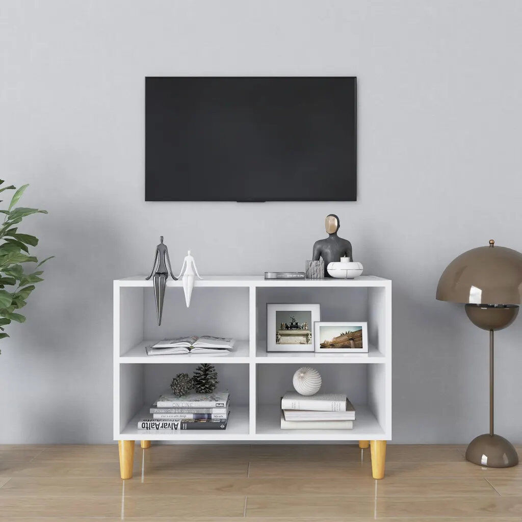 Hykkon Agee TV Stand for TVs up to 43" White/Oak 43"
