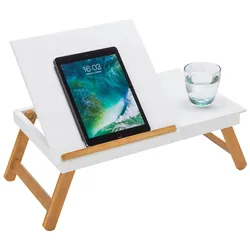 Laptoptisch Weiß/Naturfarben