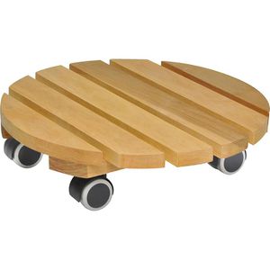 Wagner-System Pflanzenroller GH 0262, für innen, aus Erlenholz, braun, Ø 34 cm, bis 100 kg