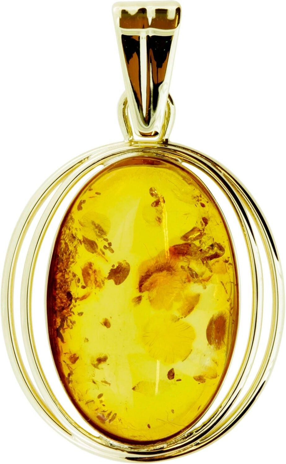 Kettenanhänger OSTSEE-SCHMUCK "Ostsee-Schmuck Anhänger Luisa Anhänger Luisa", gelb (weiß, neutral), Schmuckanhänger, Damen, 40 x 25mm, Gelbgold 333, 4,2 g, Kettenanhänger