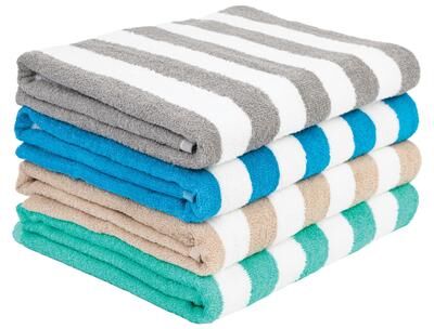 Arkwright California Cabana 4-Piece striped Beach Towel Set - 30x70