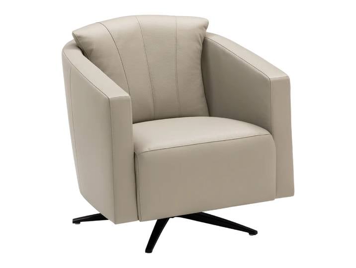Sessel Riva, Edition, hellgrau, Leder