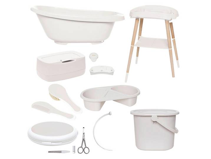 Bebe Jou Babybadeset sense, Beige, Kunststoff, 79.5x40x46 cm, Pflegen, Baden, Babybadewannen