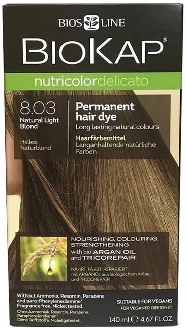Biokap Nutricolordelicato Tinta Loiro Claro Natural Bio 8.03 140 ml