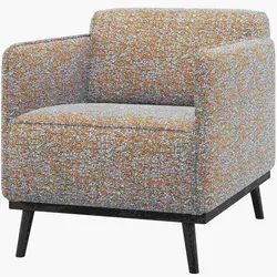 Sessel aus Stoff mit Melange-Effekt, modern und komfortabel, hellbraun, elegantes Design