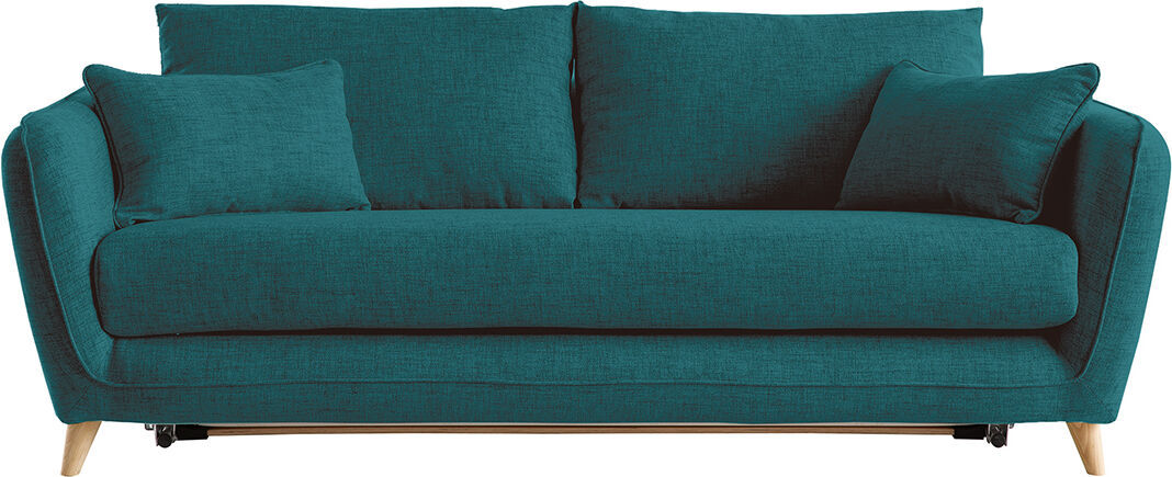 Miliboo Sofa skandinavisch 3 Plätze pfauenblau CREEP