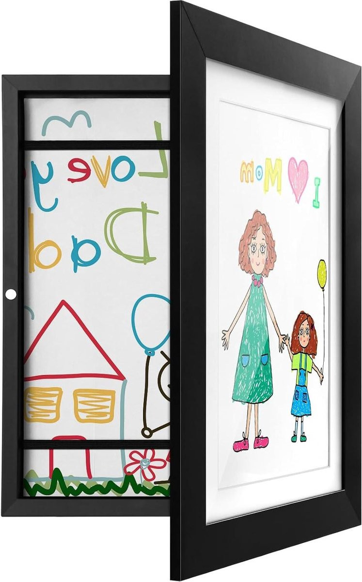 Zwarte Kindertekening Fotolijst voor Kunst Display en Opslag, 150 stuks, A4 formaat
