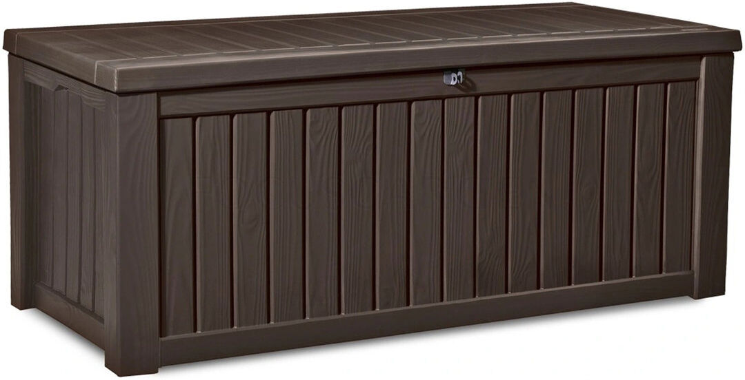 Keter Rockwood Cushion Box 570L BROWN Brown 64cm H X 155cm W X 72cm D