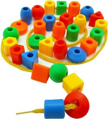 JoyToys Rainbow Montessori Lacing Beads Threading Toy For Fine Motor Skills & Early Learning Rainbow Montessori Lacing Beads Threading Toy For Fine Motor Skills & Early Learning