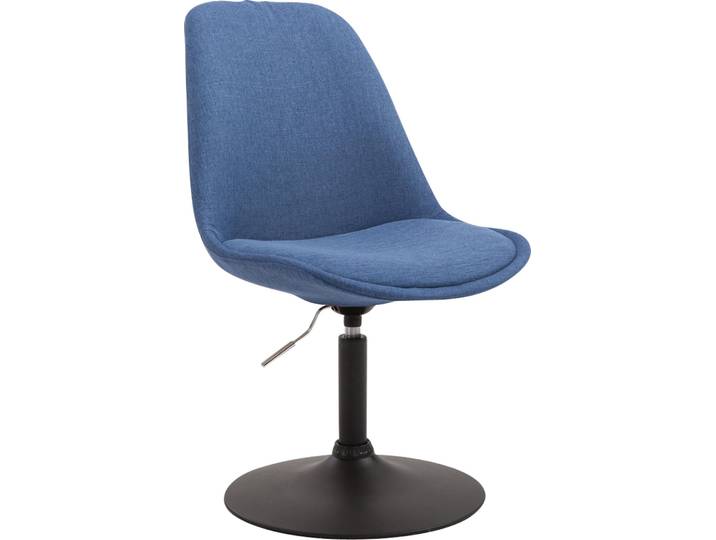 CLP Esszimmerstuhl Maverick I Stoff-Bezug I Drehstuhl, Farbe: blau, Gestellfarbe: schwarz