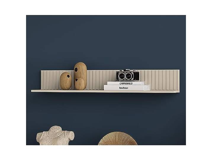 Lomadox Wohnzimmer Wandboard, 120 cm breit, in Kaschmir mit Rillenoptik, B/H/T ca. 120/18/20 cm