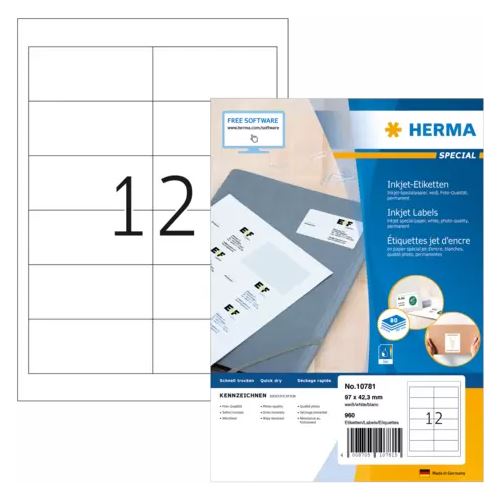 HERMA 960 Etiketten weiß 97,0 x 42,3 mm