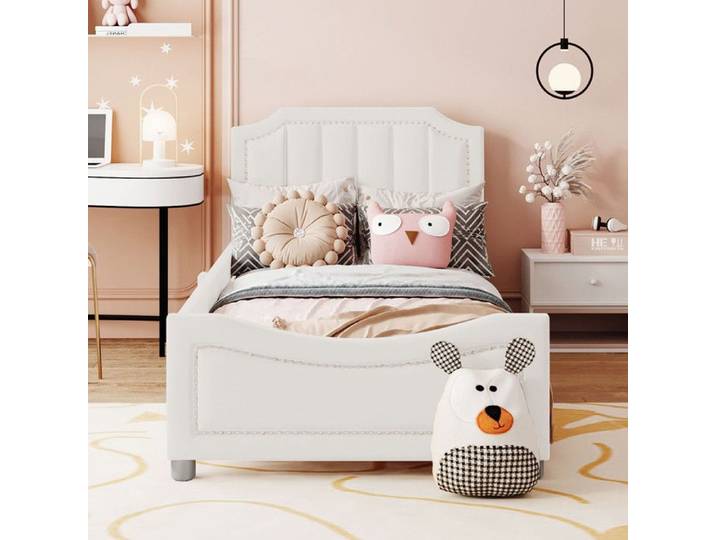 Lit simple enfant 90x200cm - ModernLuxe - Design unique - Canapé-lit - Beige