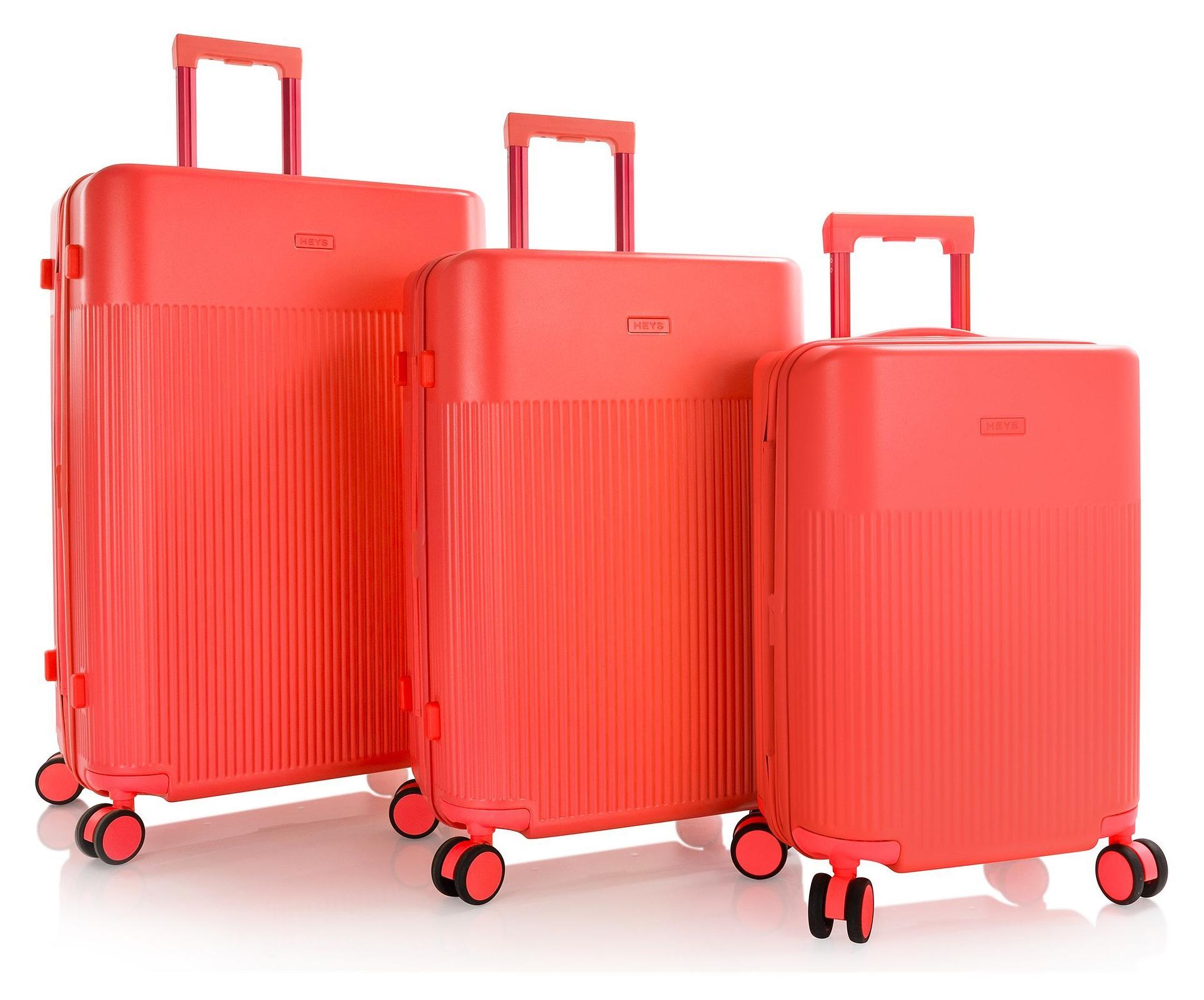 HEYS Trolley HiLite 3pc Set Coral Reef neonorange 74cm