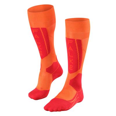 Skistrümpfe FALKE "SK5 Expert", Damen, Gr. 37-38, orange (8034, flash orange), Obermaterial: 52% Polypropylen, 25% Polyamid, 22% Seide, 1% Elasthan, unifarben, Socken