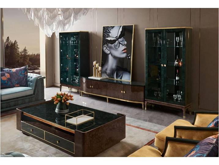 Xlmoebel Glasvitrine Elegante Glasvitrine im Designer-Look mit viel Stauraum (Vitrine) Hergestellt in Europa