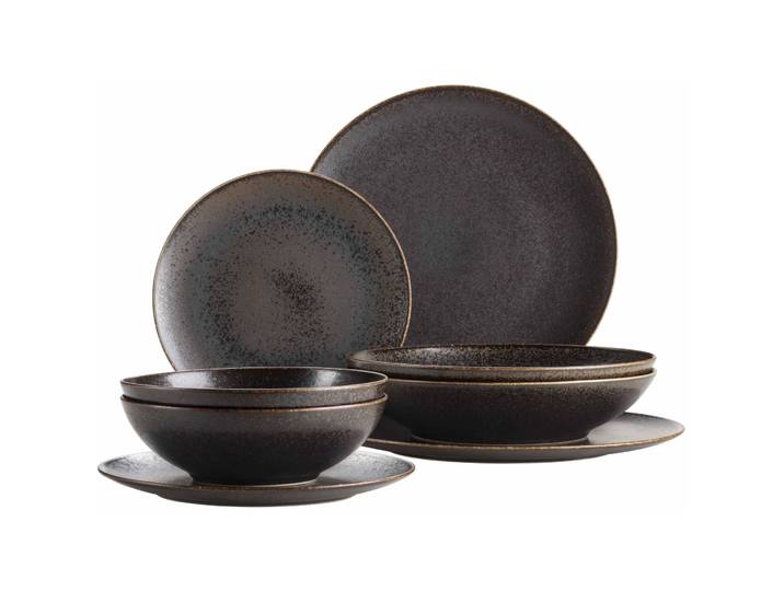 MÄSER Geschirr-Set Powerful braun/schwarz Porzellan 8 Stk