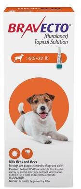 Bravecto Topical For Small Dogs (9.9 - 22 Lbs) Orange 2 Doses