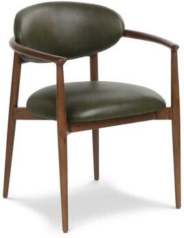 Poly and Bark Poly & Bark Riven Solid Wood Genuine Leather Dining Chair