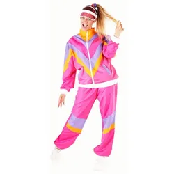 buttinette Trainingsanzug 80er Jahre unisex, pink/orange/lila