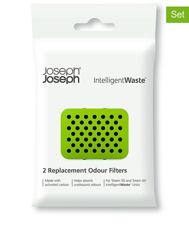 JosephJoseph 2er-Set: Geruchsfilter "Waste" in Schwarz - 2x 2 Stück - onesize