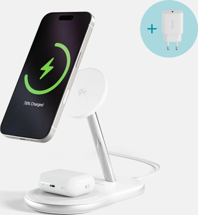 Epico UltraBase Qi2 2in1 Mag+ Wireless Charging Stand EX40 - Weiß