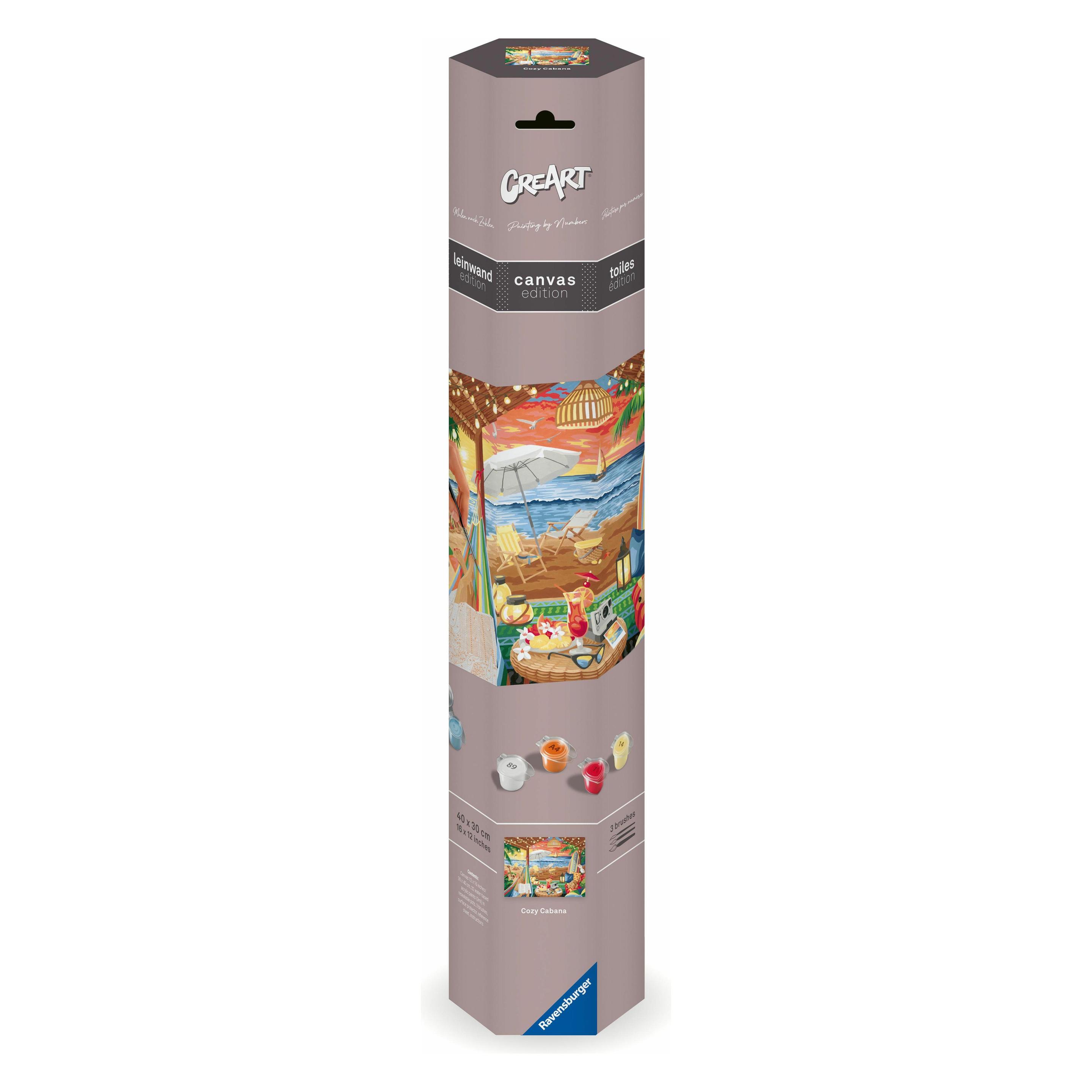 Ravensburger CreArt - Malen nach Zahlen 23911 - Cozy Cabana - ab 12 Jahren - Malen auf Lein (23911)