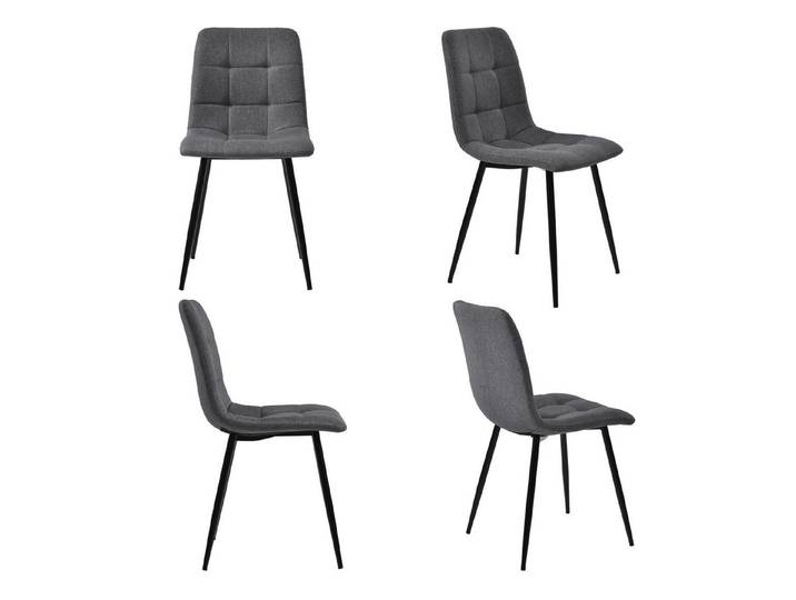 KLAM HOME Esszimmer-Set Esszimmerstuhl Set aus 4 gepolsterten Stühlen mit Rückenlehne Samt, (4-St), Metallrahmen Tischbeine mit Bodenschutz-Pads
