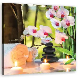 WANDBILD spa kerzen orchidee blumen