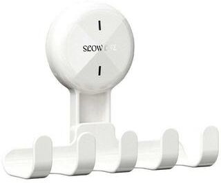 Snug & Styled Multifunctional Suction Cup Hook Storage Rack Traceless Adhesive Wall Hook Organizer white