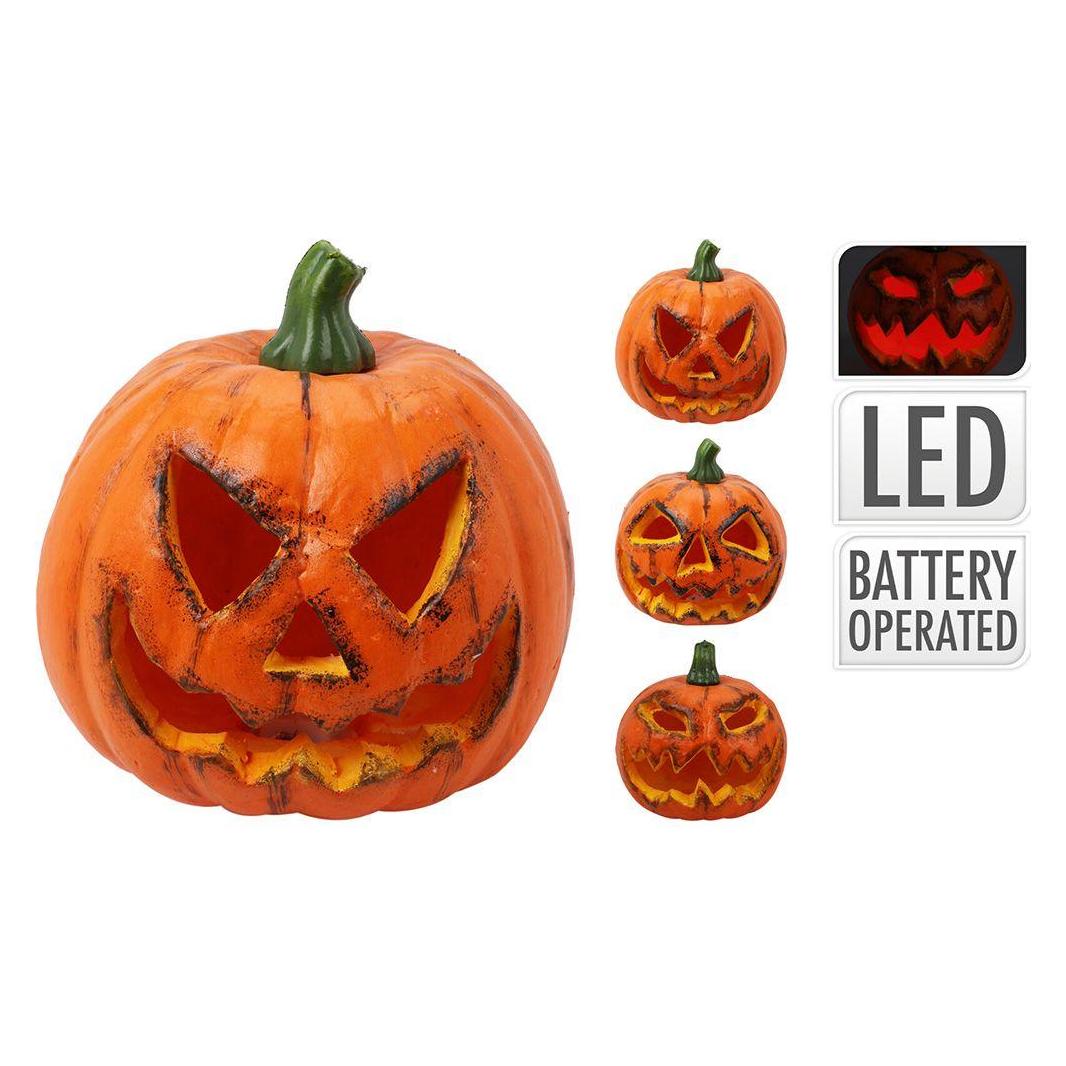 Tector Halloween pumpkin with led, eps, battery-powered, 3 models, 14 x 14 x 16 cm (12 Stk.) (49412241)