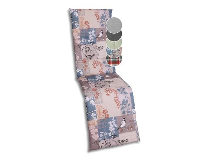 GO-DE Textil Bequeme und attraktive Polsterauflagen für Relaxliegen (Einzelset, Blattmotiv-Natur Taupe, Relaxauflage)