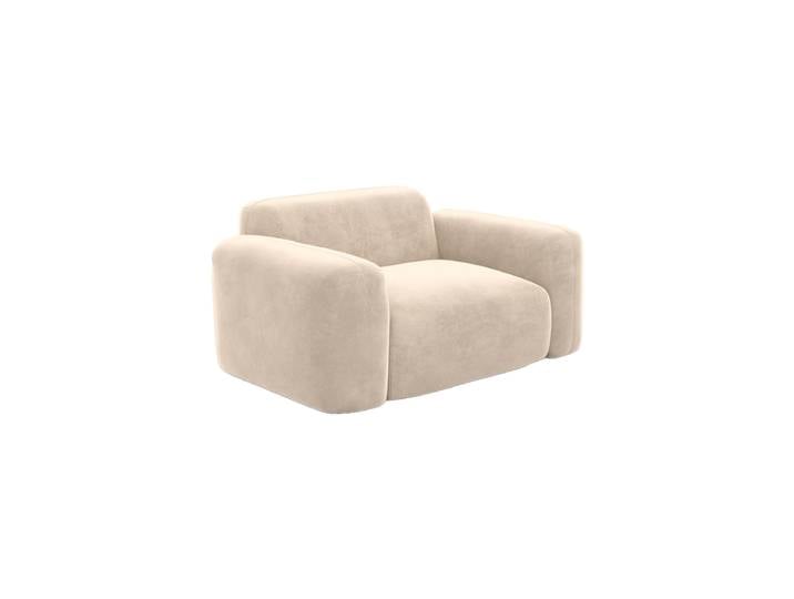 Design Loungesessel „Aras“ mit Samtbezug Samtbezug Cream BLOOMINGLOFT Collection