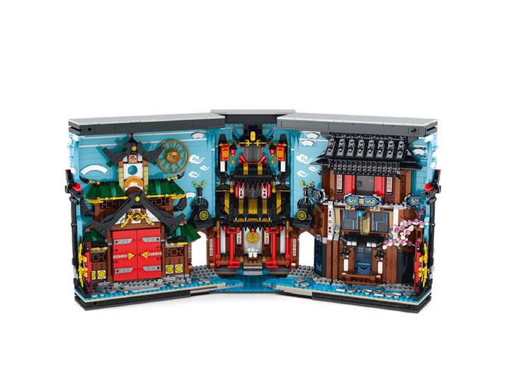 Reobrix 66029 Spielbausteine, (Klemmbausteinset, 3086 St., Klemmbaustein Ninja Buchmodell mit Beleuchtung), Ninja Buch mit Beleuchtung und dekorativer Klappfunktion