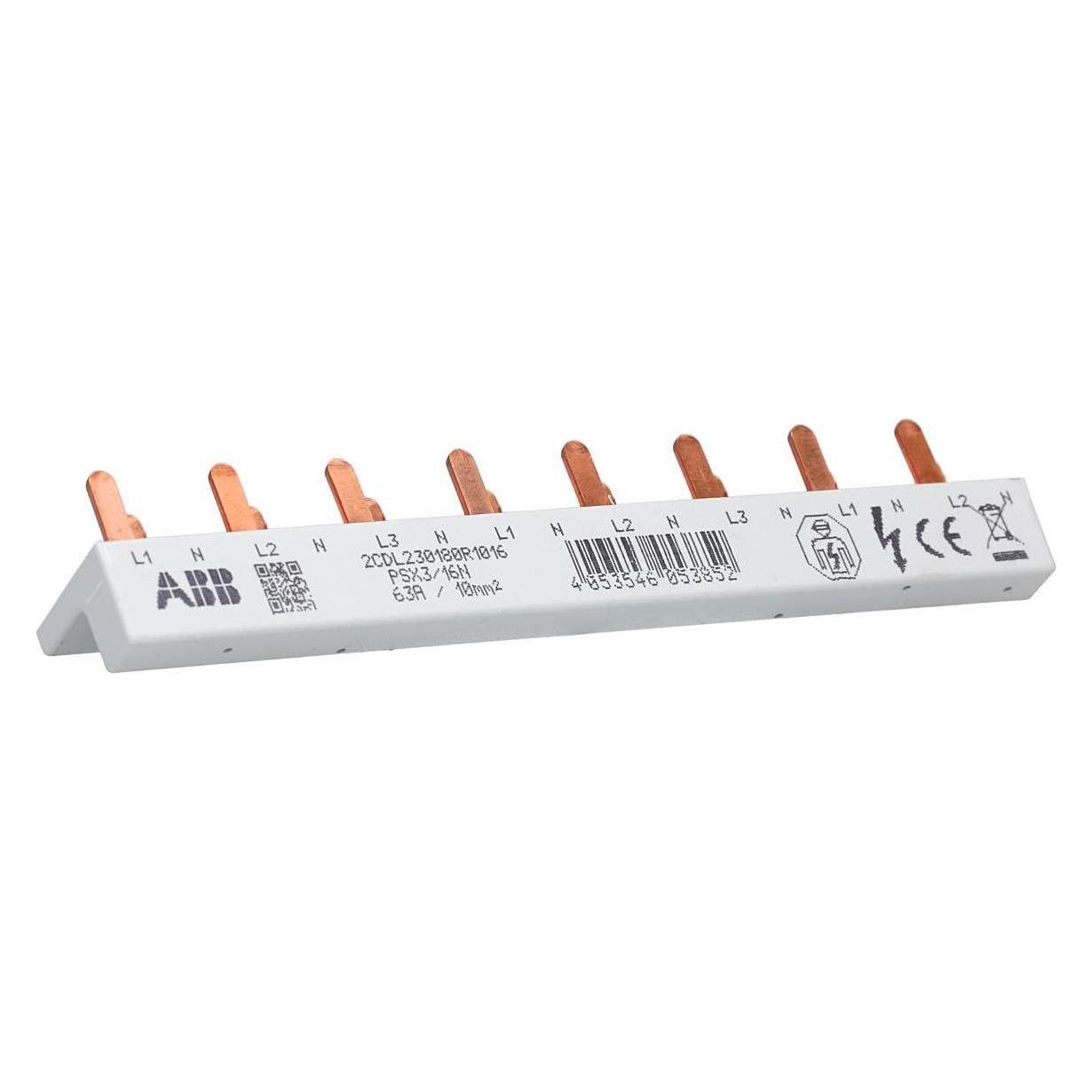 ABB Phasenschiene FlexLine 3P+N PSX3/16N 16Pins 8 TE 10qmm 2CDL230180R1016 (2CDL230180R1016)
