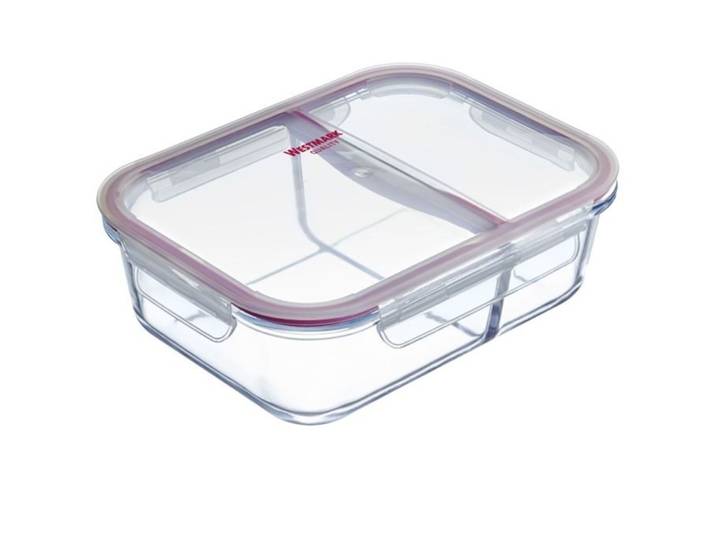 Dose Westmark Transparent Glas B 13 cm T 17.5 cm 0.57 l - Material: Glas/Silikon - Dose