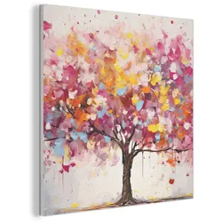 AKUSTIKBILD Aquarell - Baum - Kunst - Abstrakt Akustikpaneele 80x80 cm