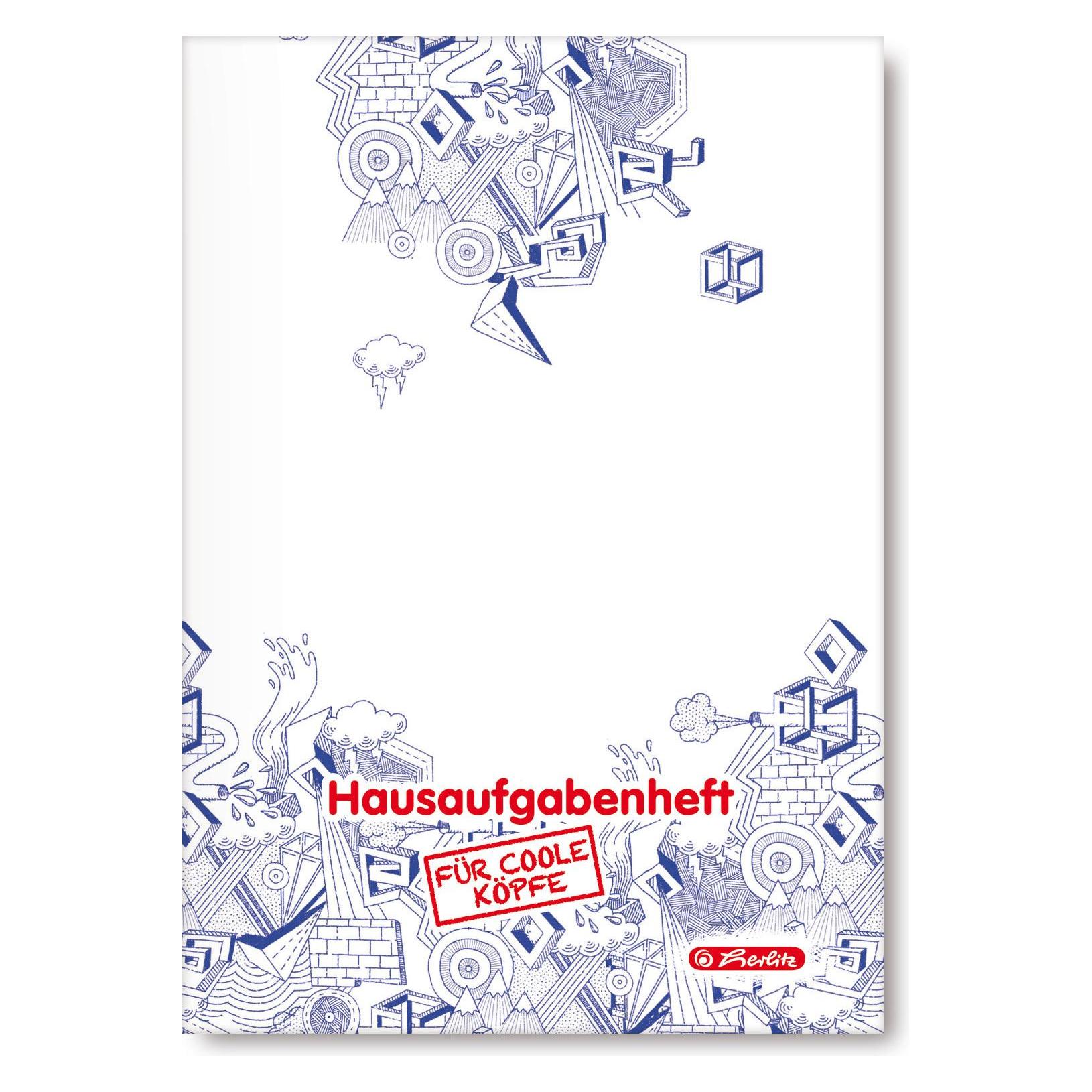 Herlitz Hausaufgabenheft Kritzel Lineatur SL liniert DIN A5 Rand rundum, 48 Blatt (A5, Liniert) (11325834)