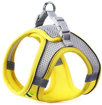 Multisell Products Hub Reflective Adjustable Pet Harness For Small & Medium Dogs Breathable Vest For Outdoor Walking yellow xs