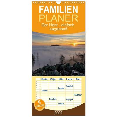 Familienplaner 2027 - Der Harz - einfach sagenhaft mit 5 Spalten (Wandkalender, 21 x 45 cm) CALVENDO