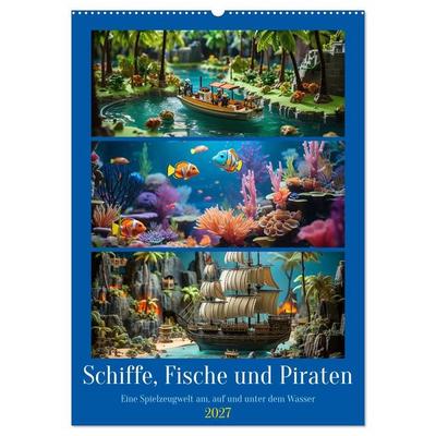 Schiffe, Fische und Piraten (Wandkalender 2027 DIN A2 hoch), CALVENDO Monatskalender